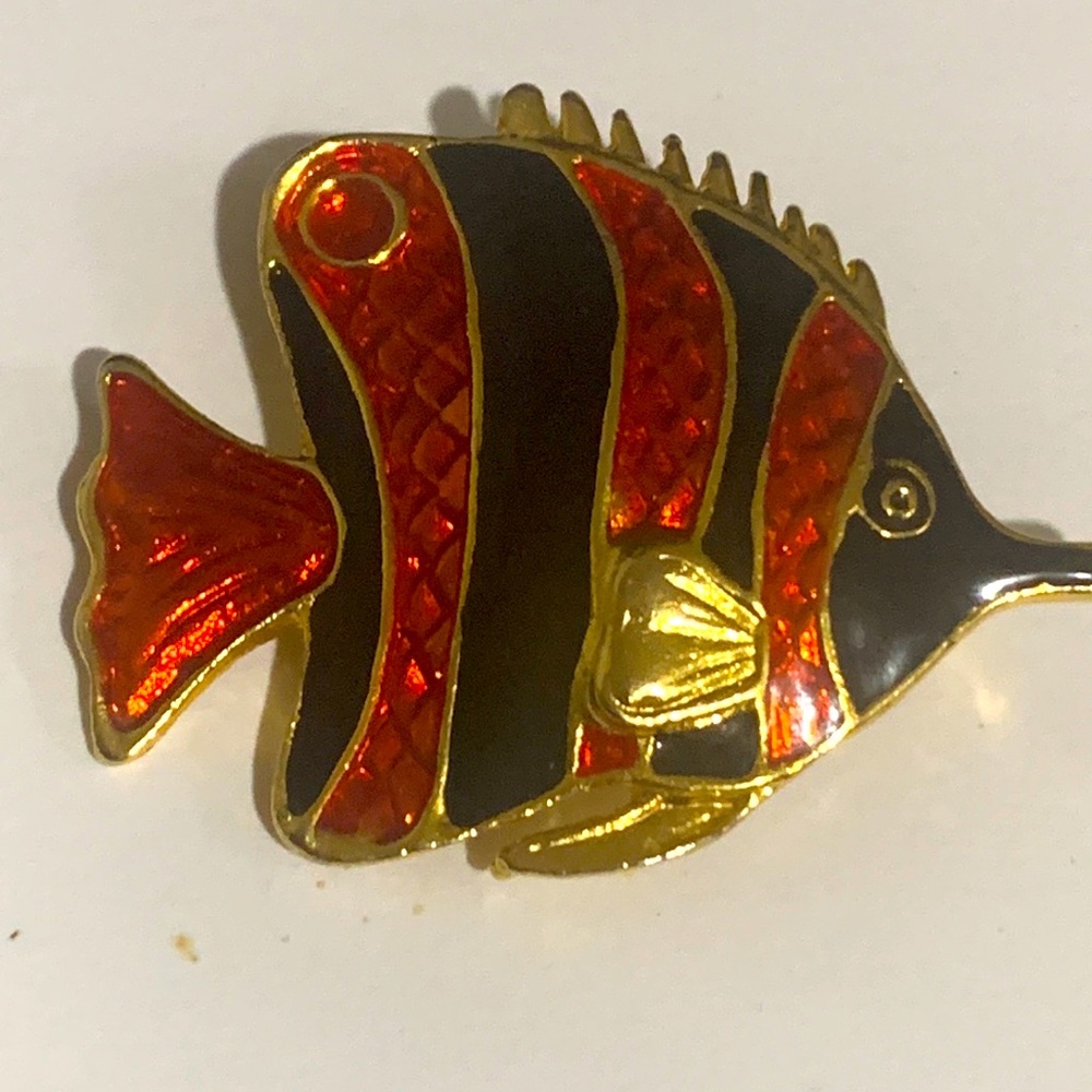 Tropical Fish Enamelled Brooch Pin